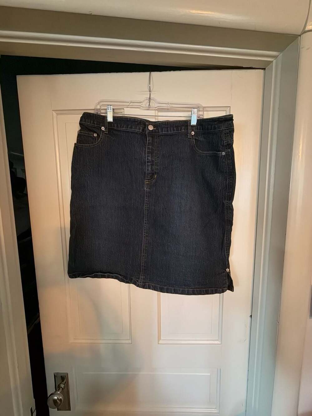 Zoey Beth Dark Wash Denim Mini Skirt Size 3X Style 66015